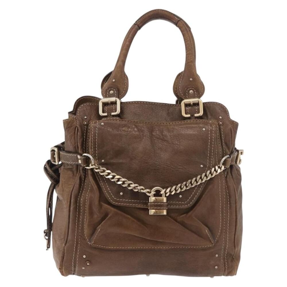 Chloe Leather Paddington Handbag Brown